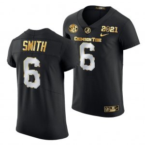 Men's Alabama Crimson Tide #6 DeVonta Smith 2021 Playoff Championship Black Golden NCAA College Football Jersey 2403HJDF0